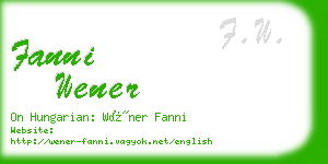 fanni wener business card